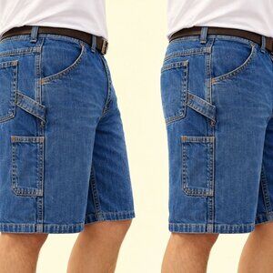 2 Pair Route 66 Vintage Big Man Denim Carpenter Shorts 42 Waist New K-Mart tag